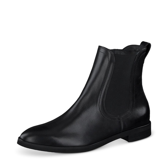 Paul Green Black Leather Ankle Boots SZ 7 - Picture 3 of 15